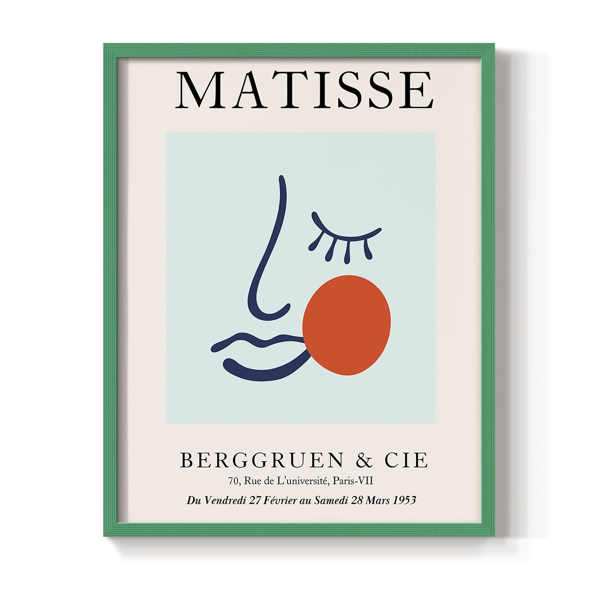 Matisse CDXCVIII in Green Solid Wood Framed Print No Nail Hanging