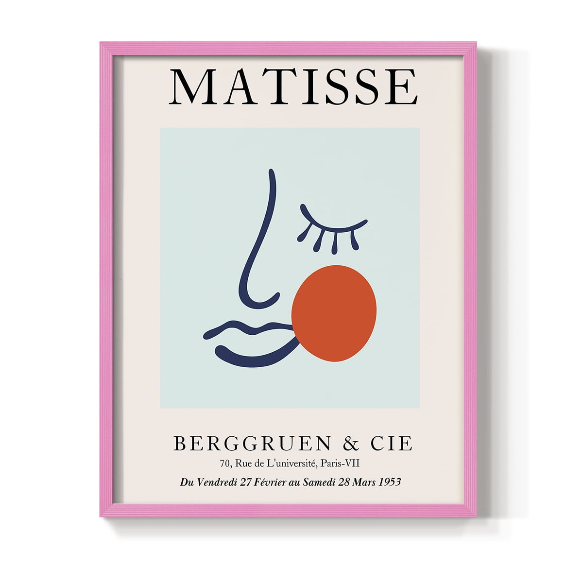 Matisse CDXCVIII in Pink Solid Wood Framed Print No Nail Hanging