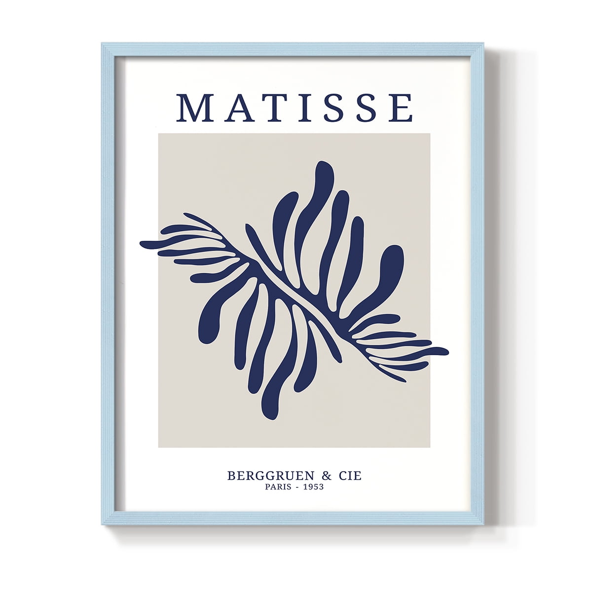 Matisse CDXI in Blue Solid Wood Framed Print No Nail Hanging