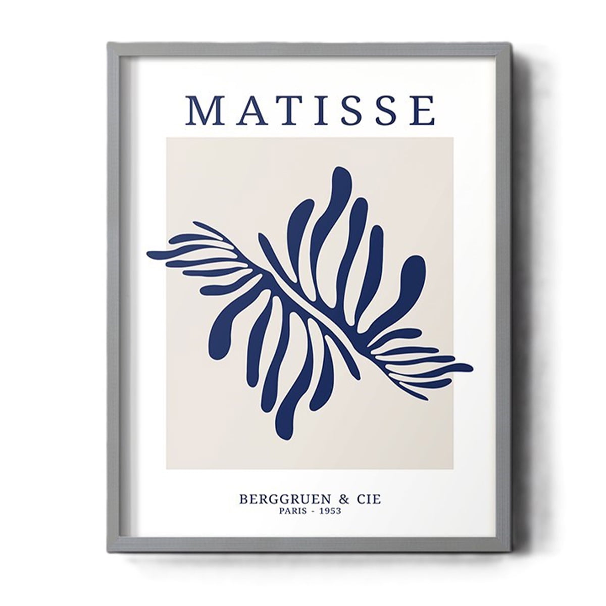 Matisse CDXI in Gray Solid Wood Framed Print No Nail Hanging