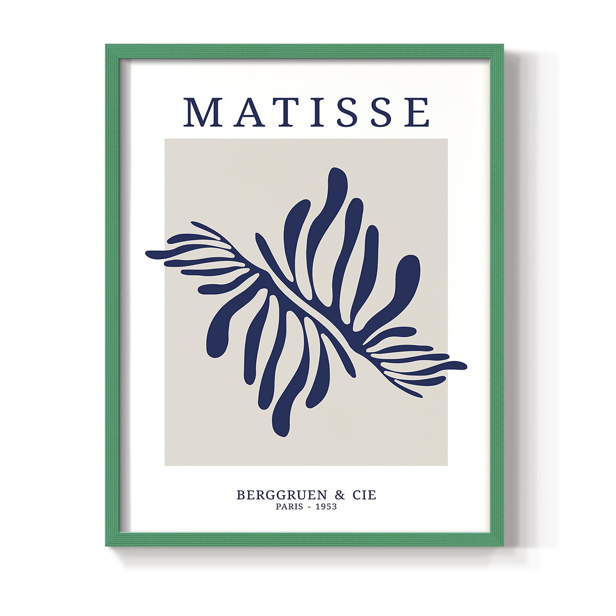 Matisse CDXI in Green Solid Wood Framed Print No Nail Hanging