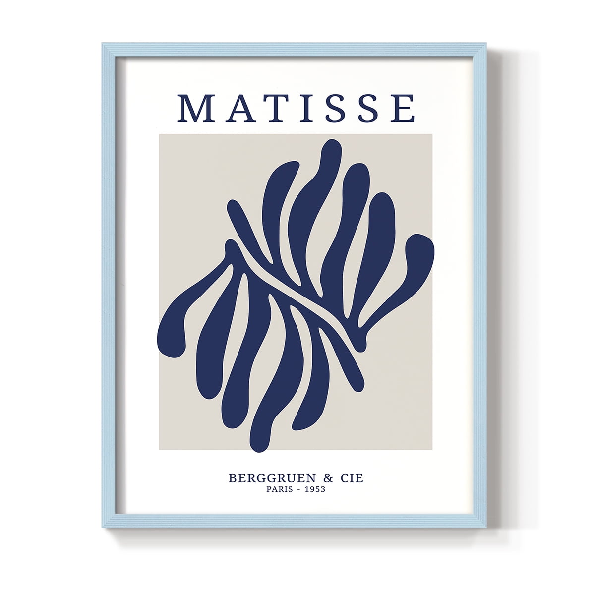 Matisse CDXII in Blue Solid Wood Framed Print No Nail Hanging