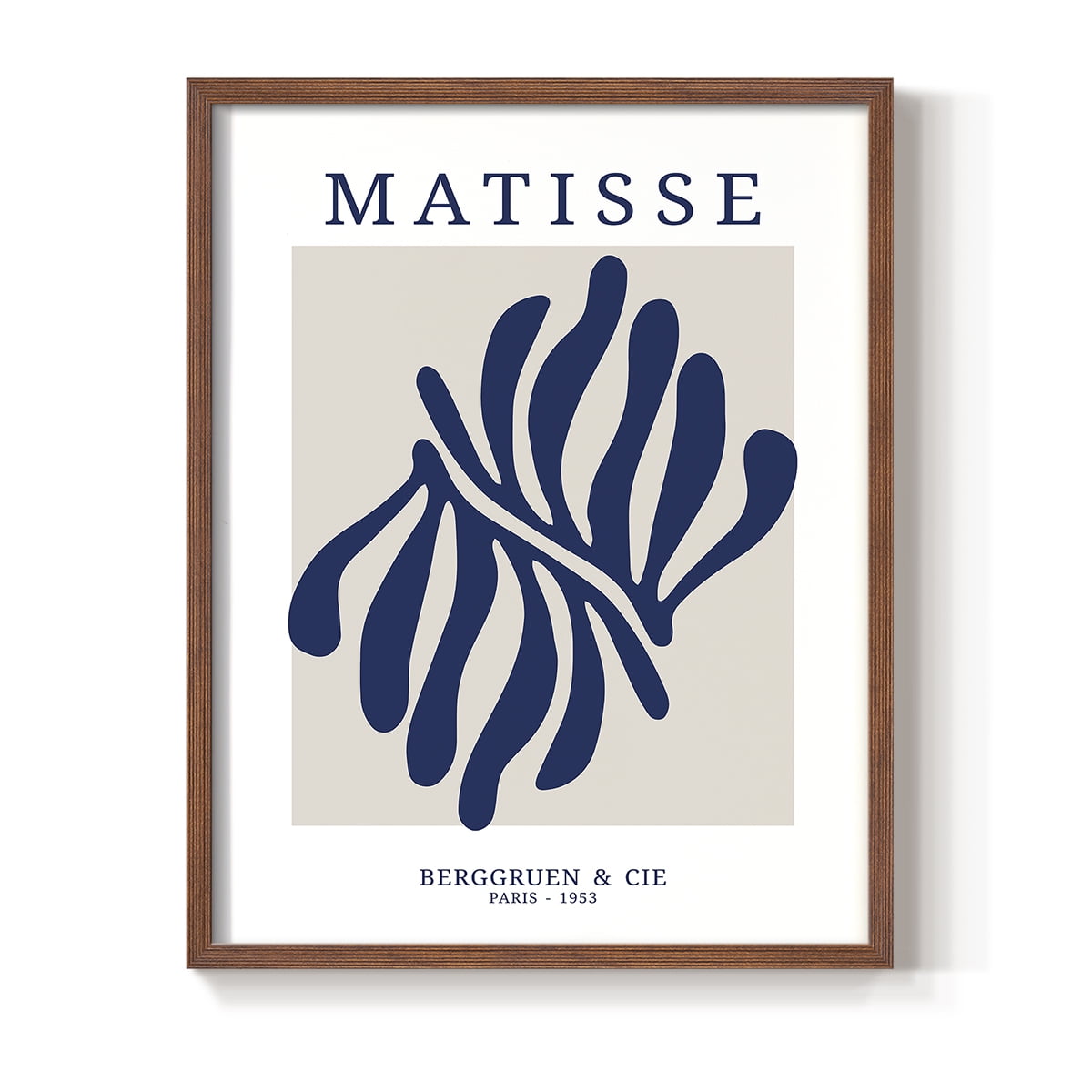 Matisse CDXII in Brown Solid Wood Framed Print No Nail Hanging