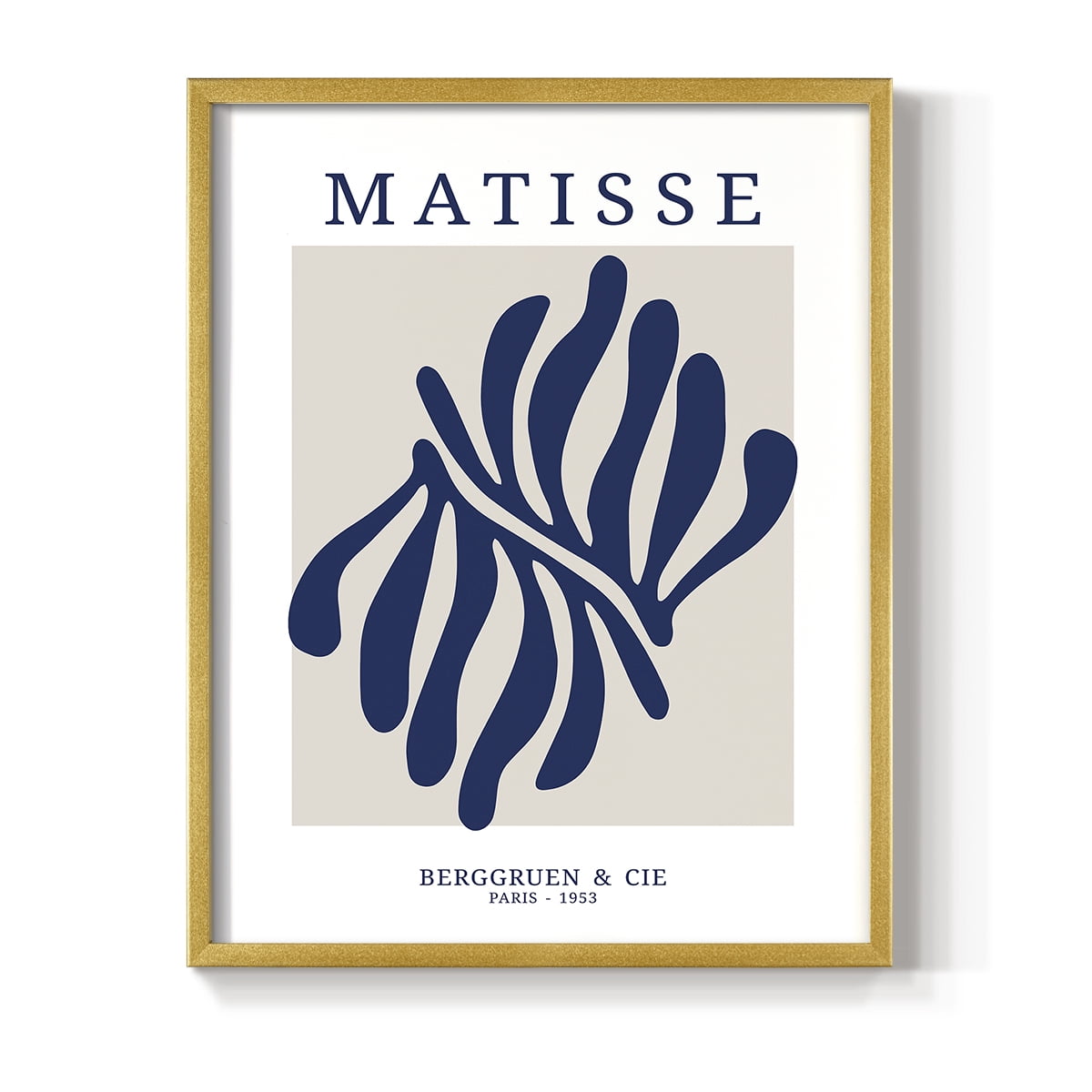 Matisse CDXII in Gold Solid Wood Framed Print No Nail Hanging
