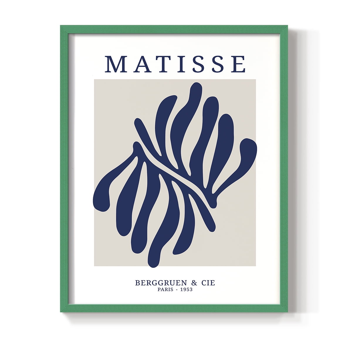Matisse CDXII in Green Solid Wood Framed Print No Nail Hanging