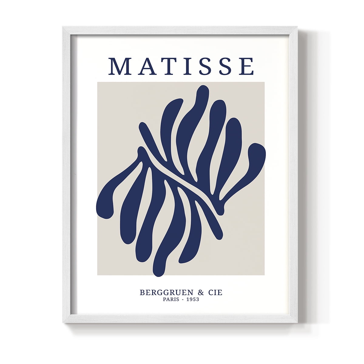 Matisse CDXII in White Solid Wood Framed Print No Nail Hanging