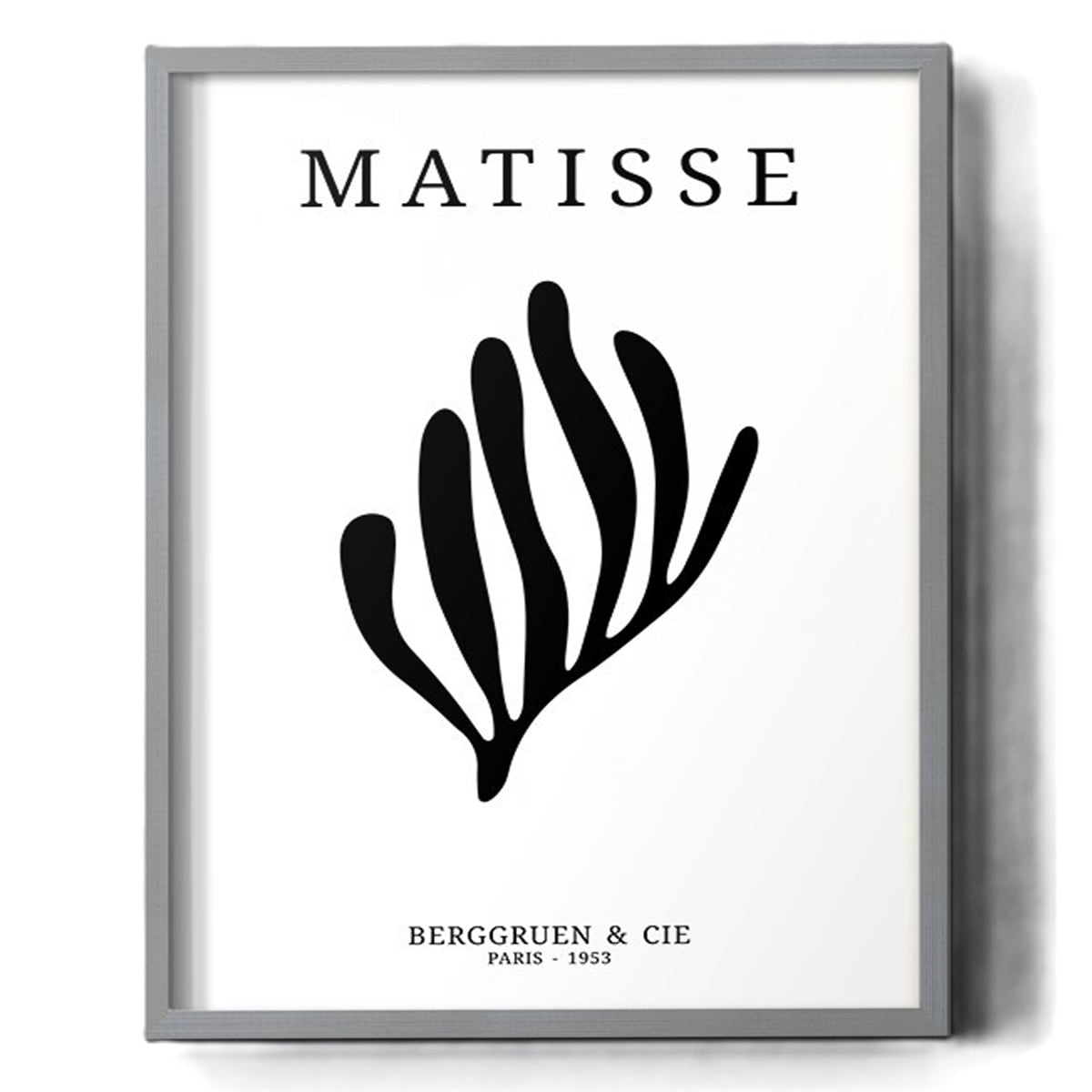 Matisse CDXIV in Gray Solid Wood Framed Print No Nail Hanging