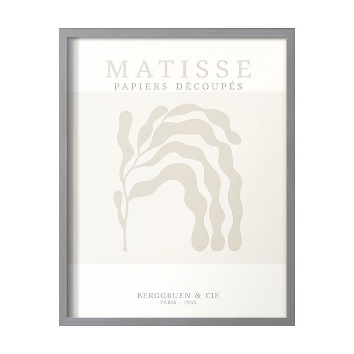 Matisse CDXIX in Gray Solid Wood Framed Print No Nail Hanging
