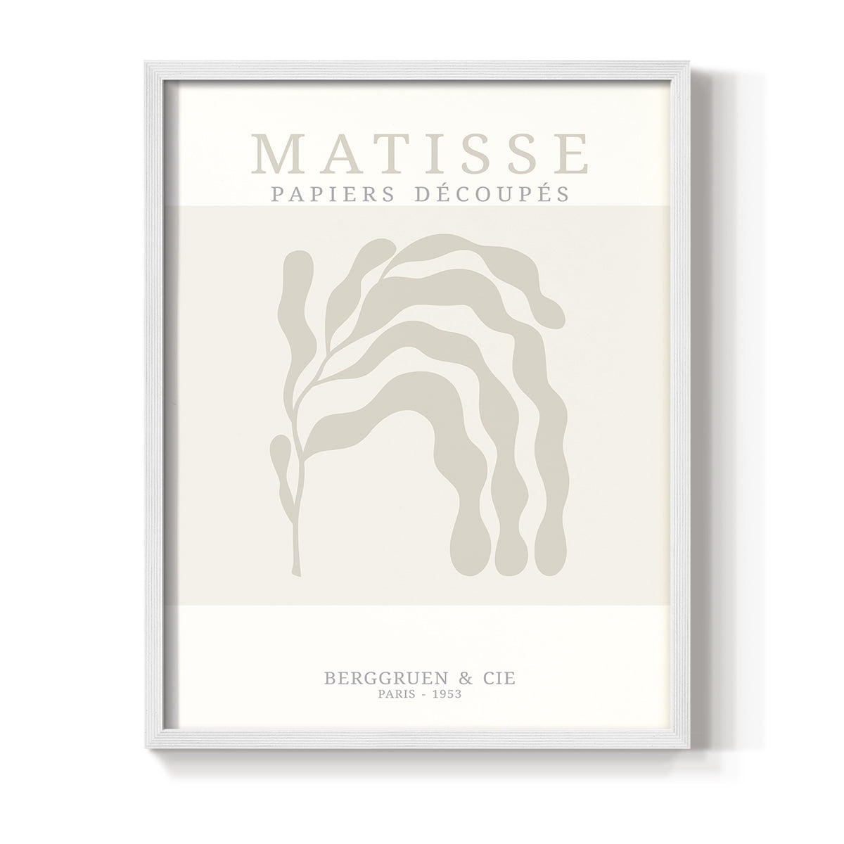 Matisse CDXIX in White Solid Wood Framed Print No Nail Hanging