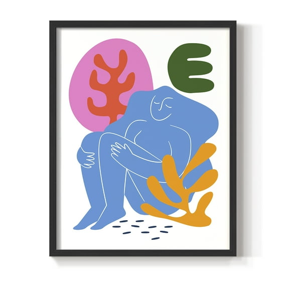 Matisse CDXLI in Black Solid Wood Framed Print No Nail Hanging