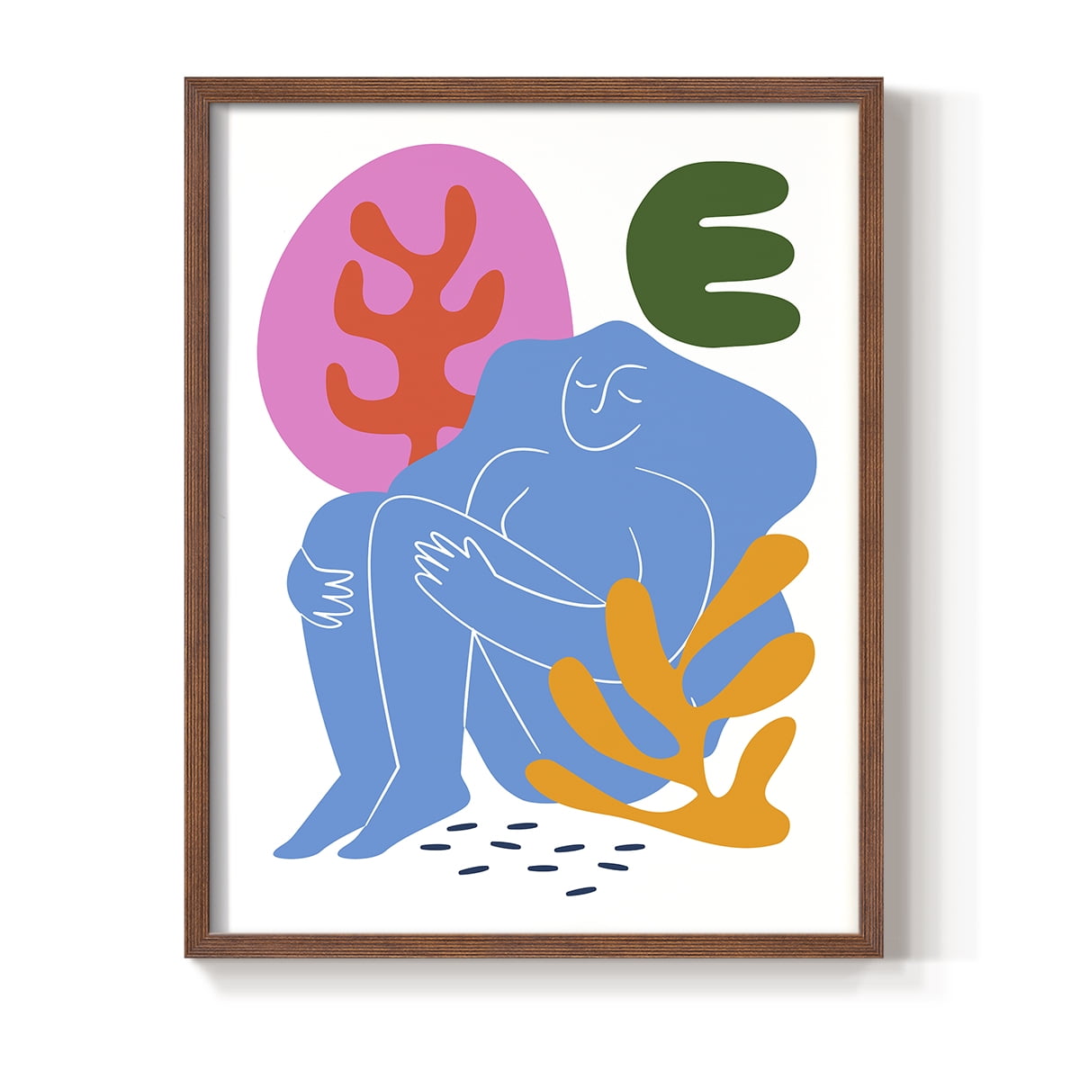 Matisse CDXLI in Brown Solid Wood Framed Print No Nail Hanging