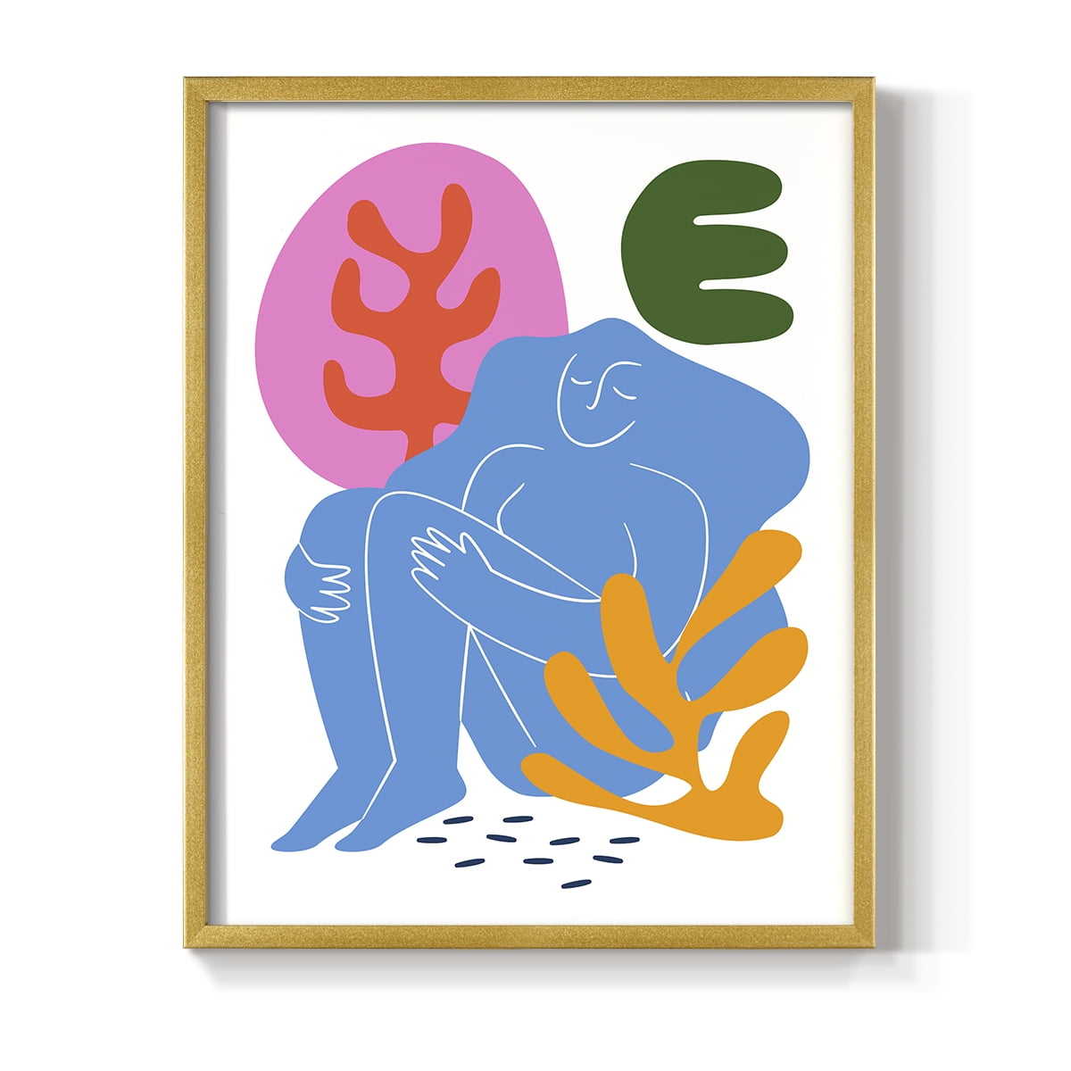 Matisse CDXLI in Gold Solid Wood Framed Print No Nail Hanging
