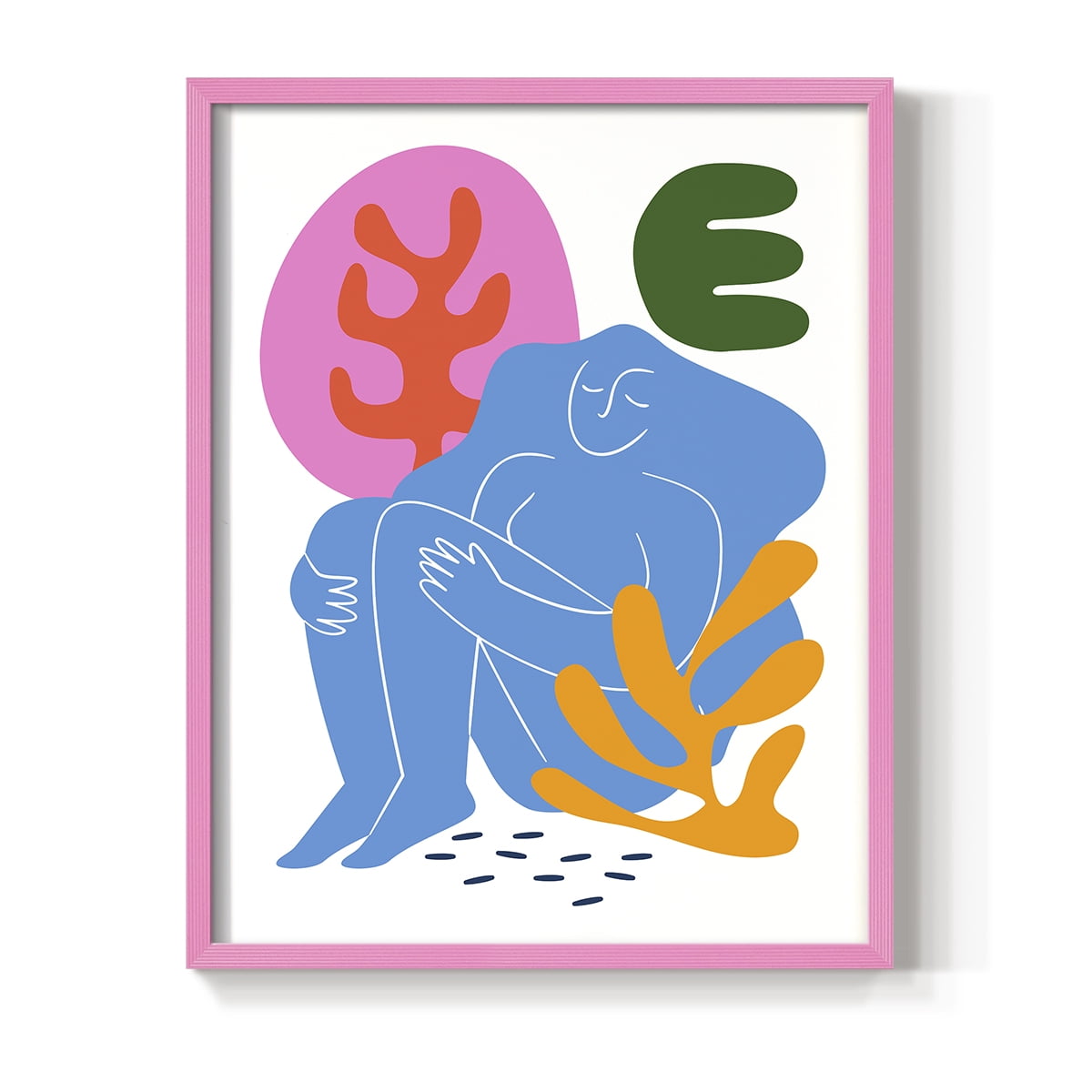 Matisse CDXLI in Pink Solid Wood Framed Print No Nail Hanging