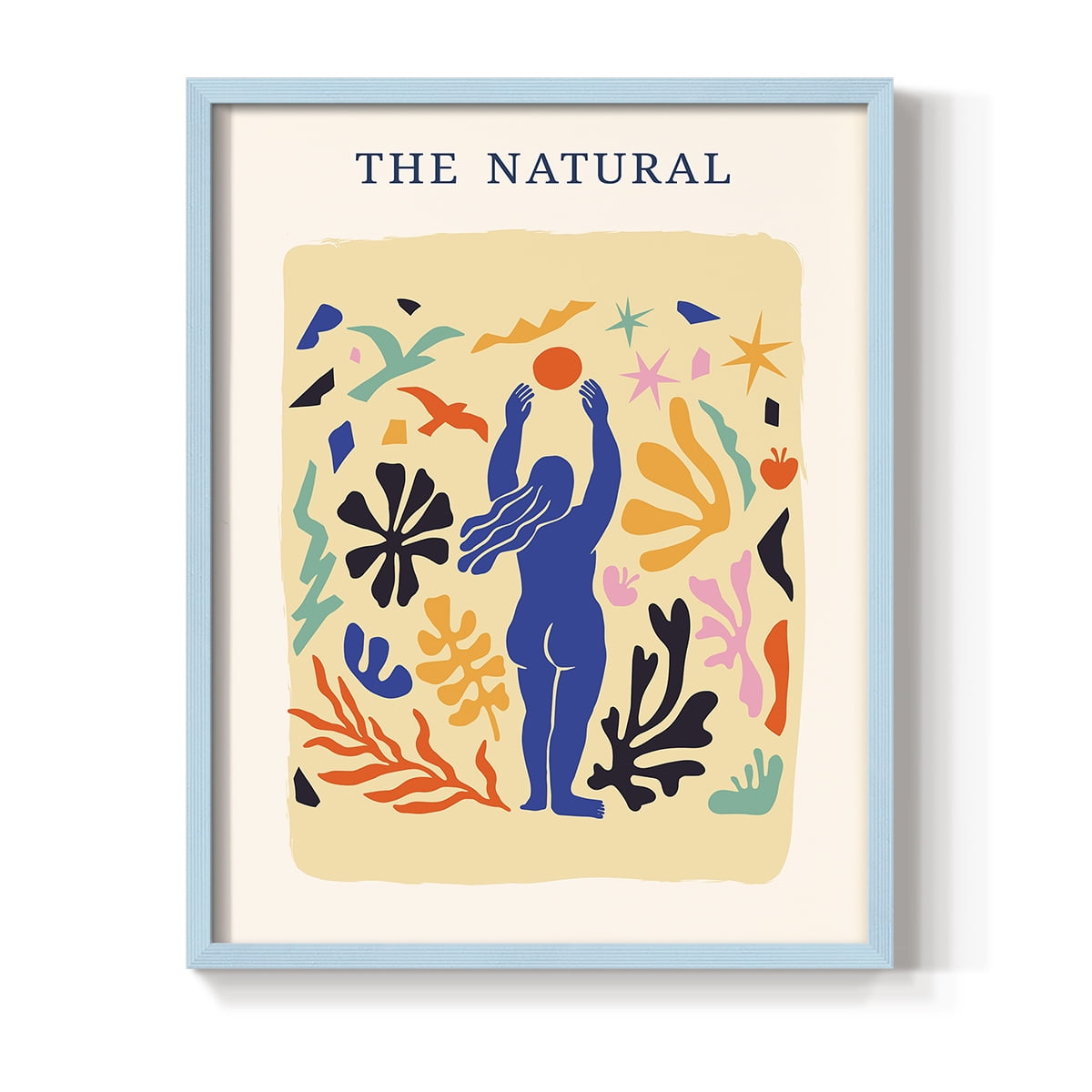 Matisse CDXLII in Blue Solid Wood Framed Print No Nail Hanging