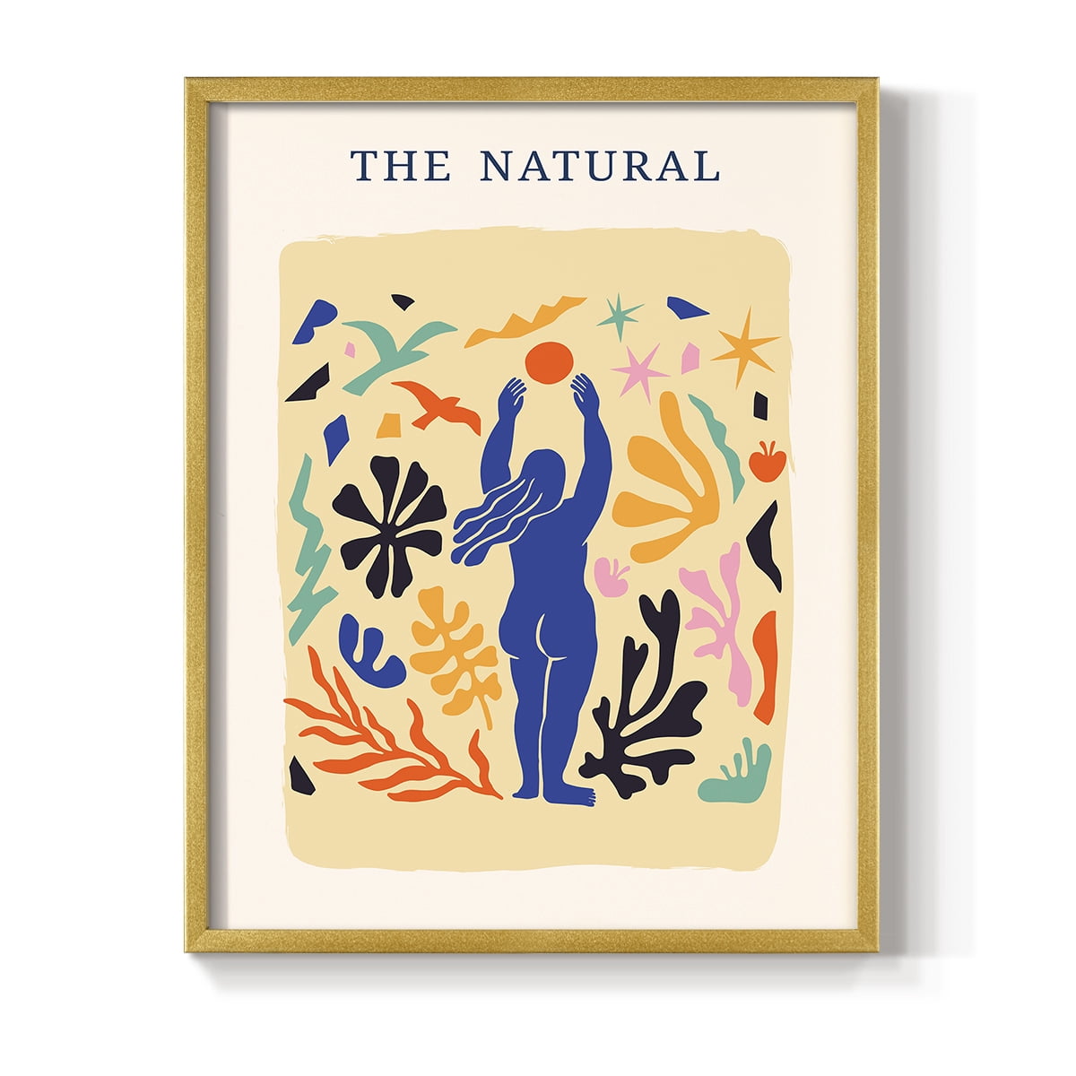 Matisse CDXLII in Gold Solid Wood Framed Print No Nail Hanging