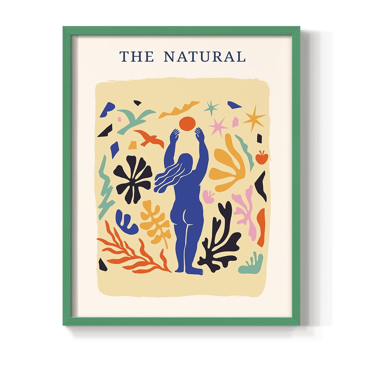 Matisse CDXLII in Green Solid Wood Framed Print No Nail Hanging