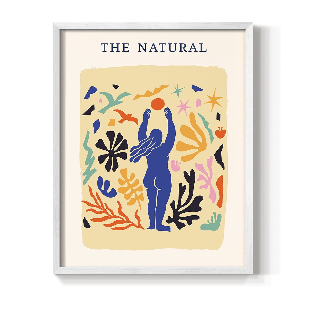 Matisse CDXLII in White Solid Wood Framed Print No Nail Hanging