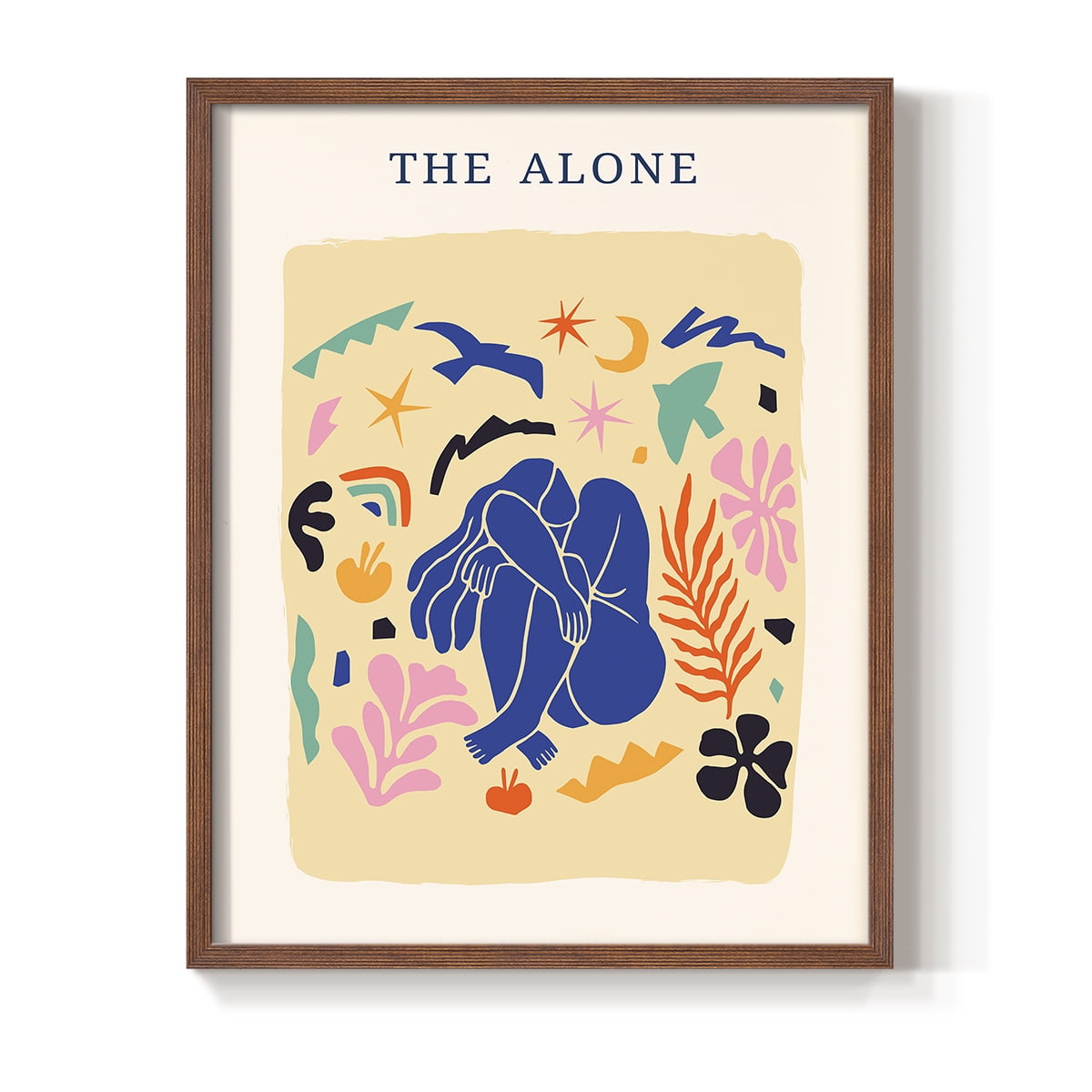 Matisse CDXLIII in Brown Solid Wood Framed Print No Nail Hanging
