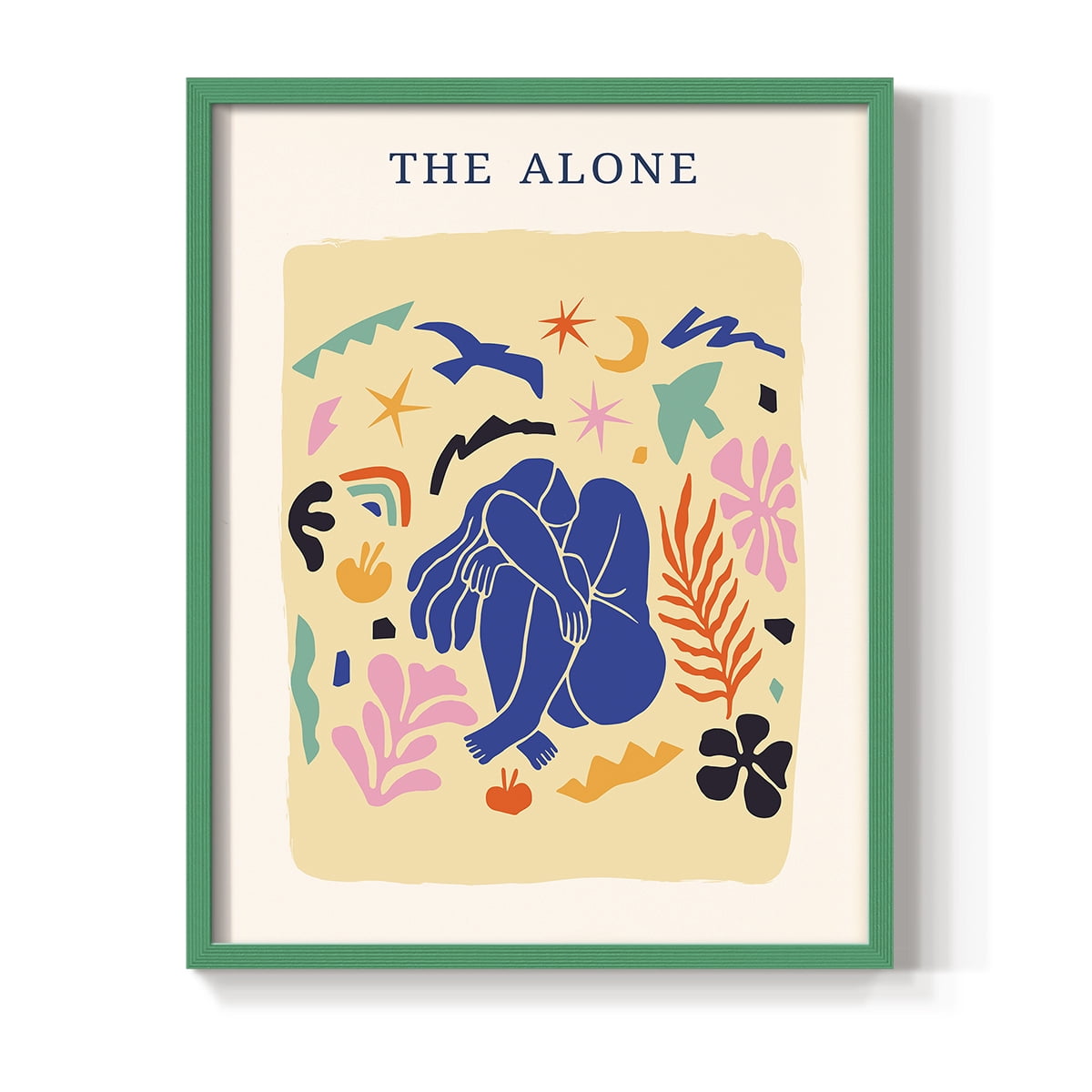 Matisse CDXLIII in Green Solid Wood Framed Print No Nail Hanging