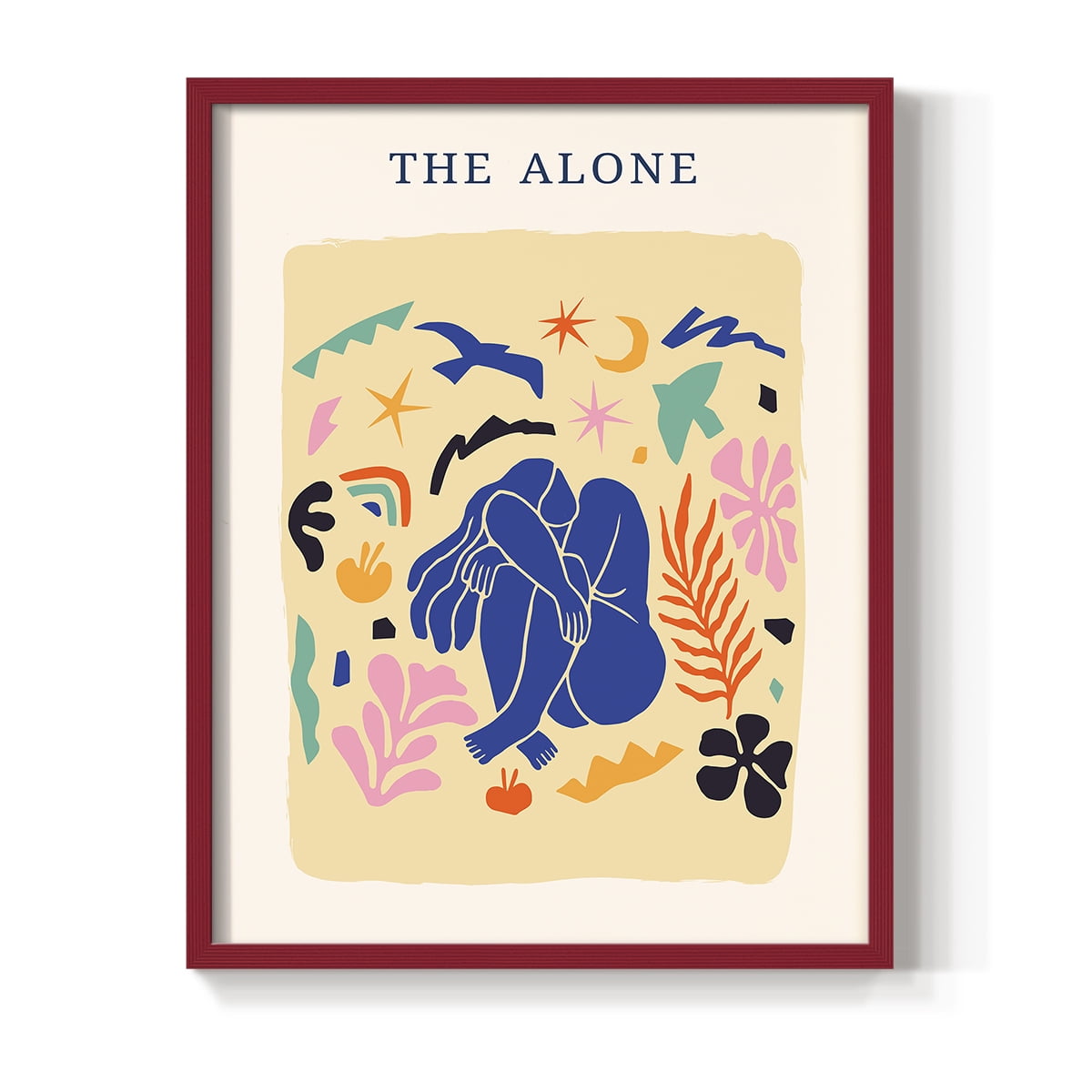 Matisse CDXLIII in Red Solid Wood Framed Print No Nail Hanging