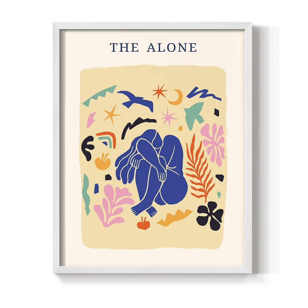 Matisse CDXLIII in White Solid Wood Framed Print No Nail Hanging