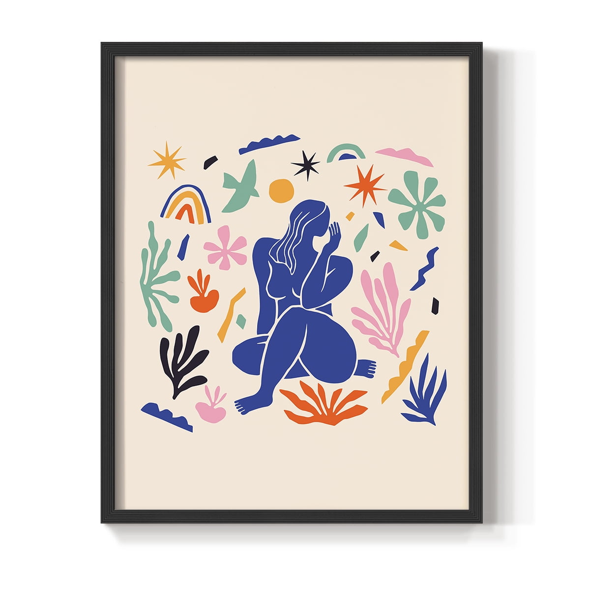 Matisse CDXLIV in Black Solid Wood Framed Print No Nail Hanging