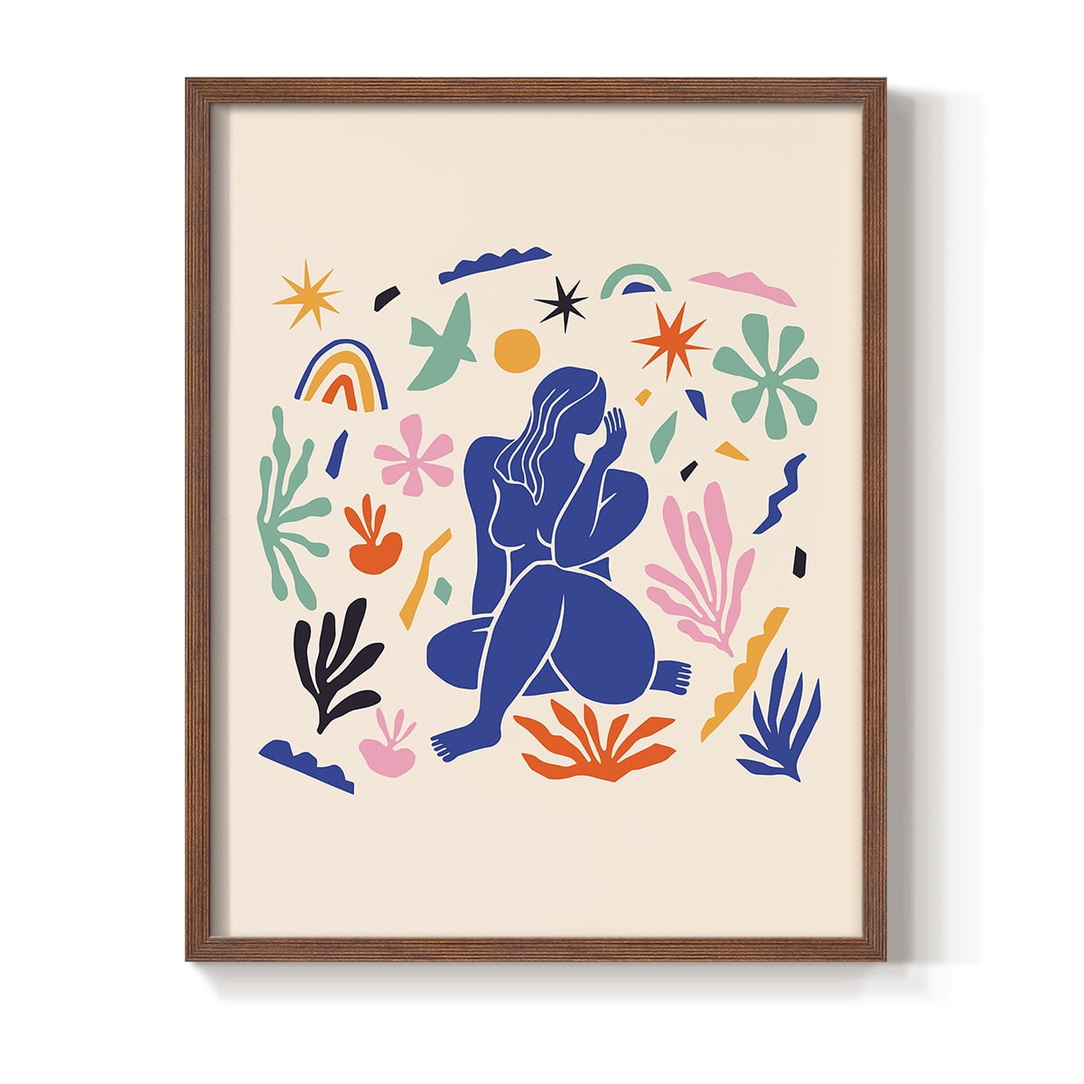 Matisse CDXLIV in Brown Solid Wood Framed Print No Nail Hanging