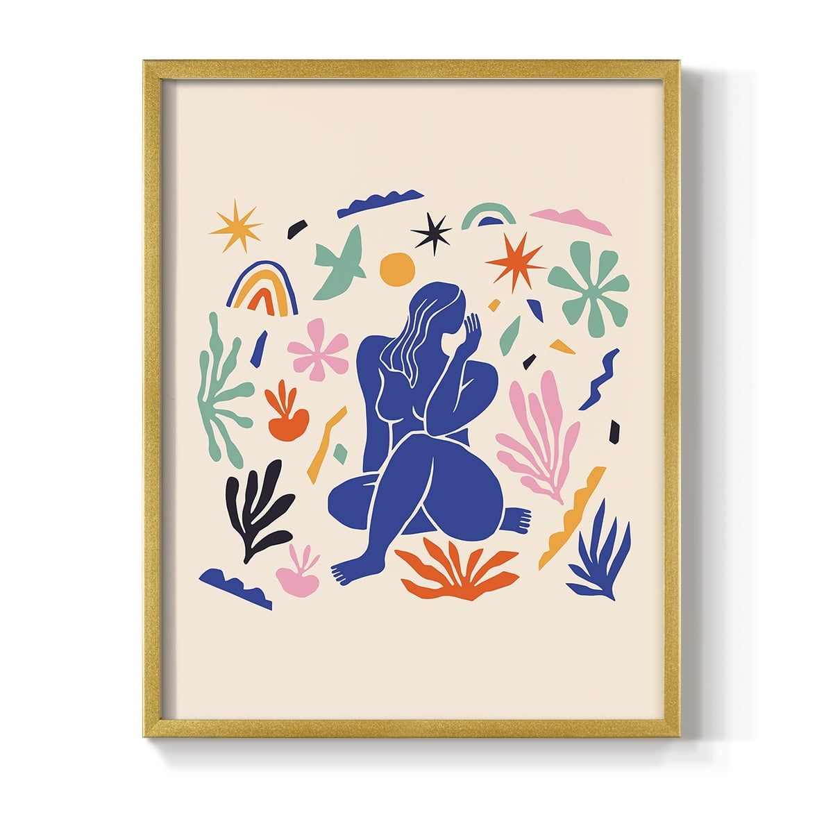 Matisse CDXLIV in Gold Solid Wood Framed Print No Nail Hanging
