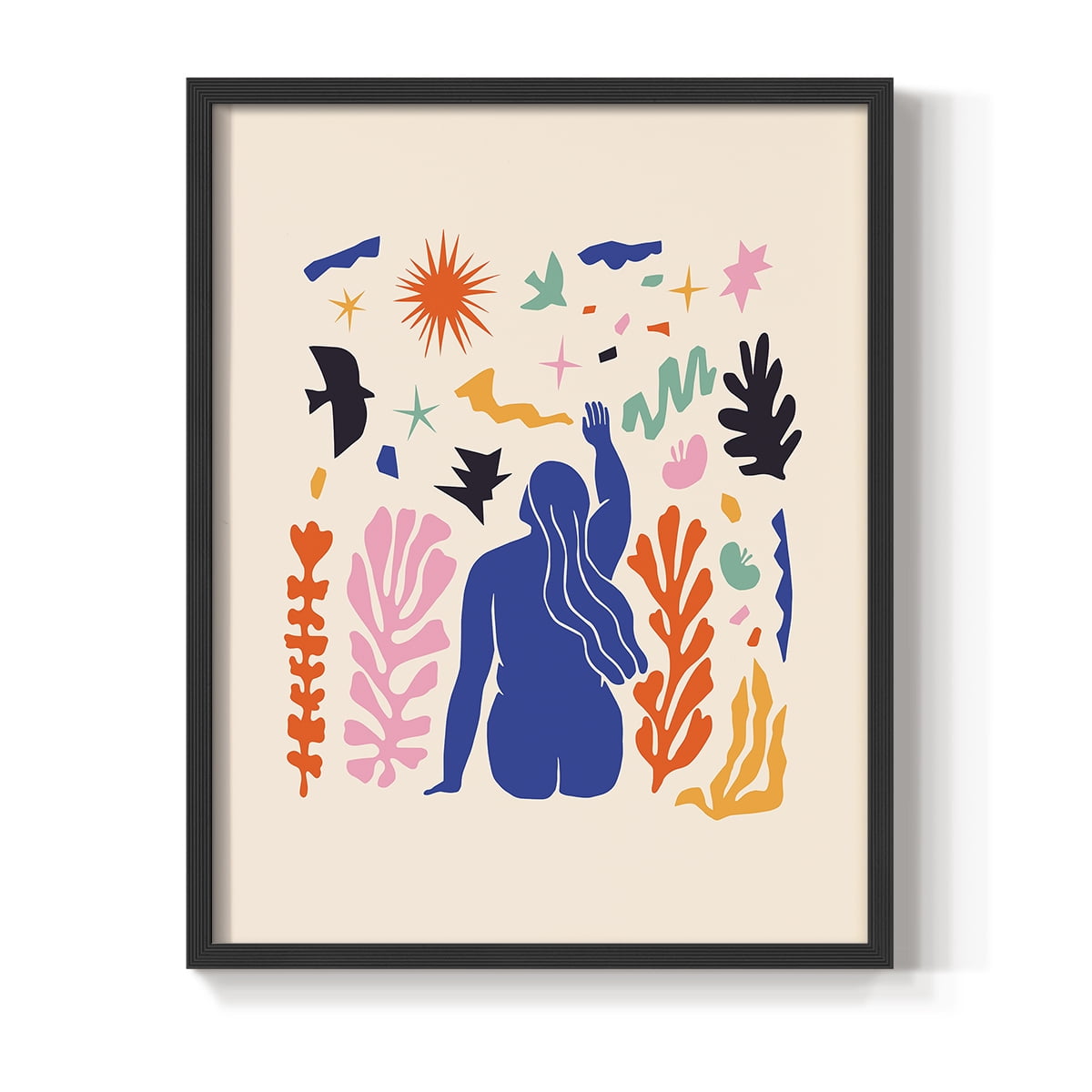 Matisse CDXLVI in Black Solid Wood Framed Print No Nail Hanging
