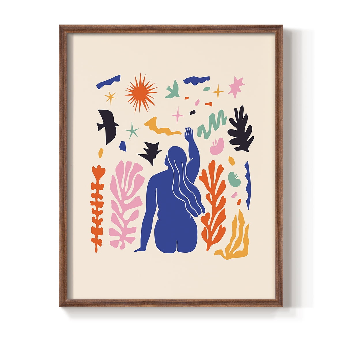 Matisse CDXLVI in Brown Solid Wood Framed Print No Nail Hanging