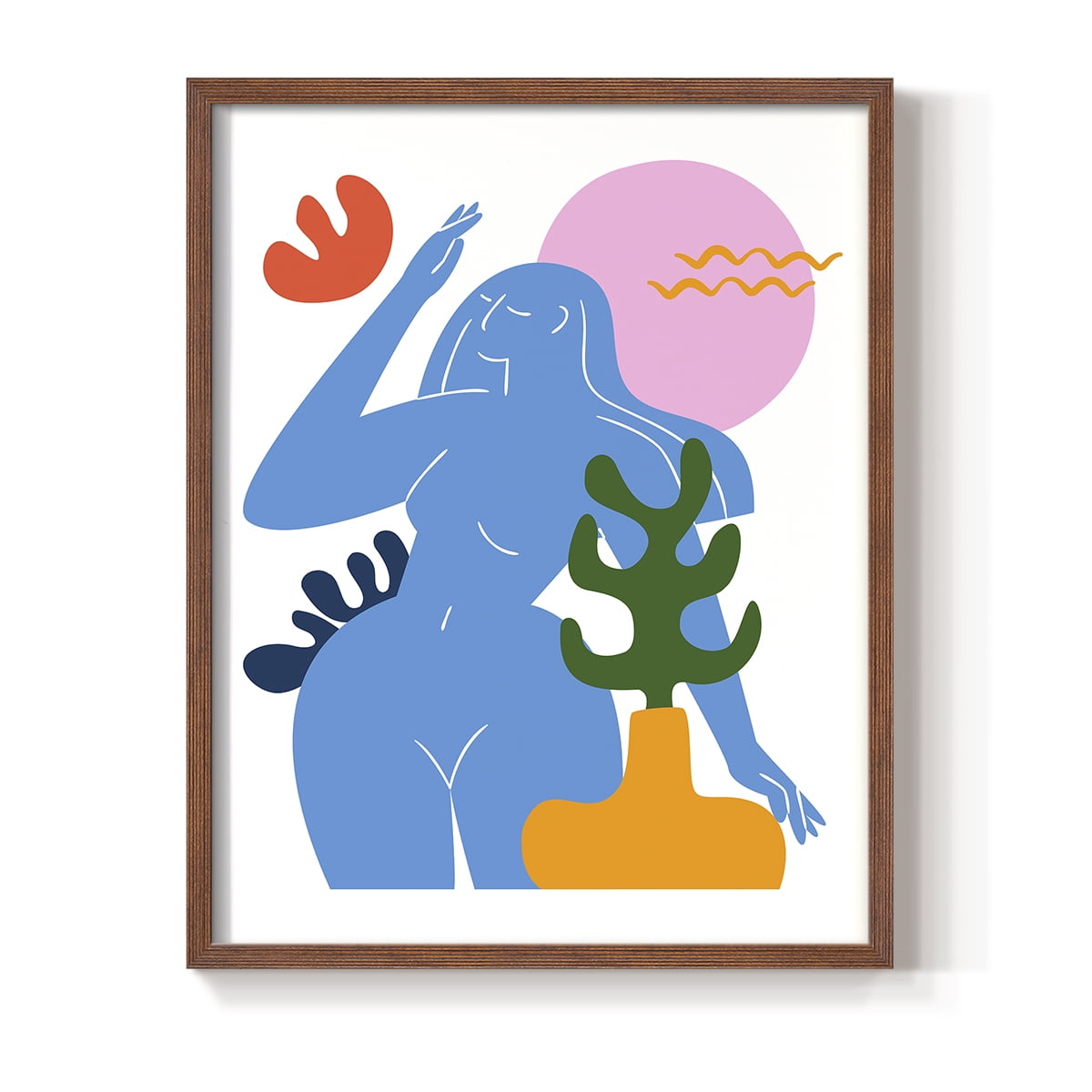 Matisse CDXLVII in Brown Solid Wood Framed Print No Nail Hanging