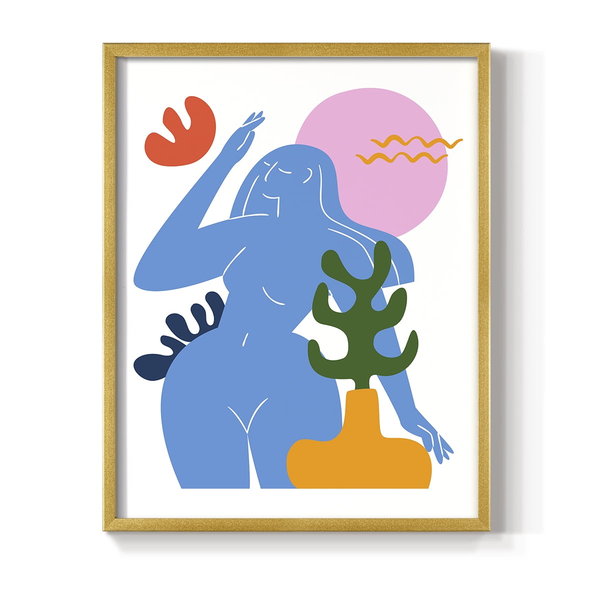 Matisse CDXLVII in Gold Solid Wood Framed Print No Nail Hanging