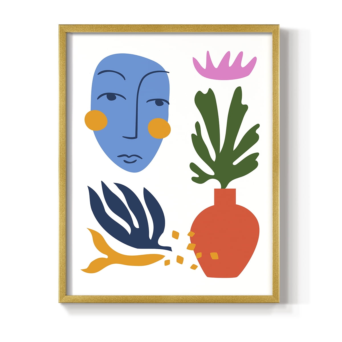 Matisse CDXLVIII in Gold Solid Wood Framed Print No Nail Hanging