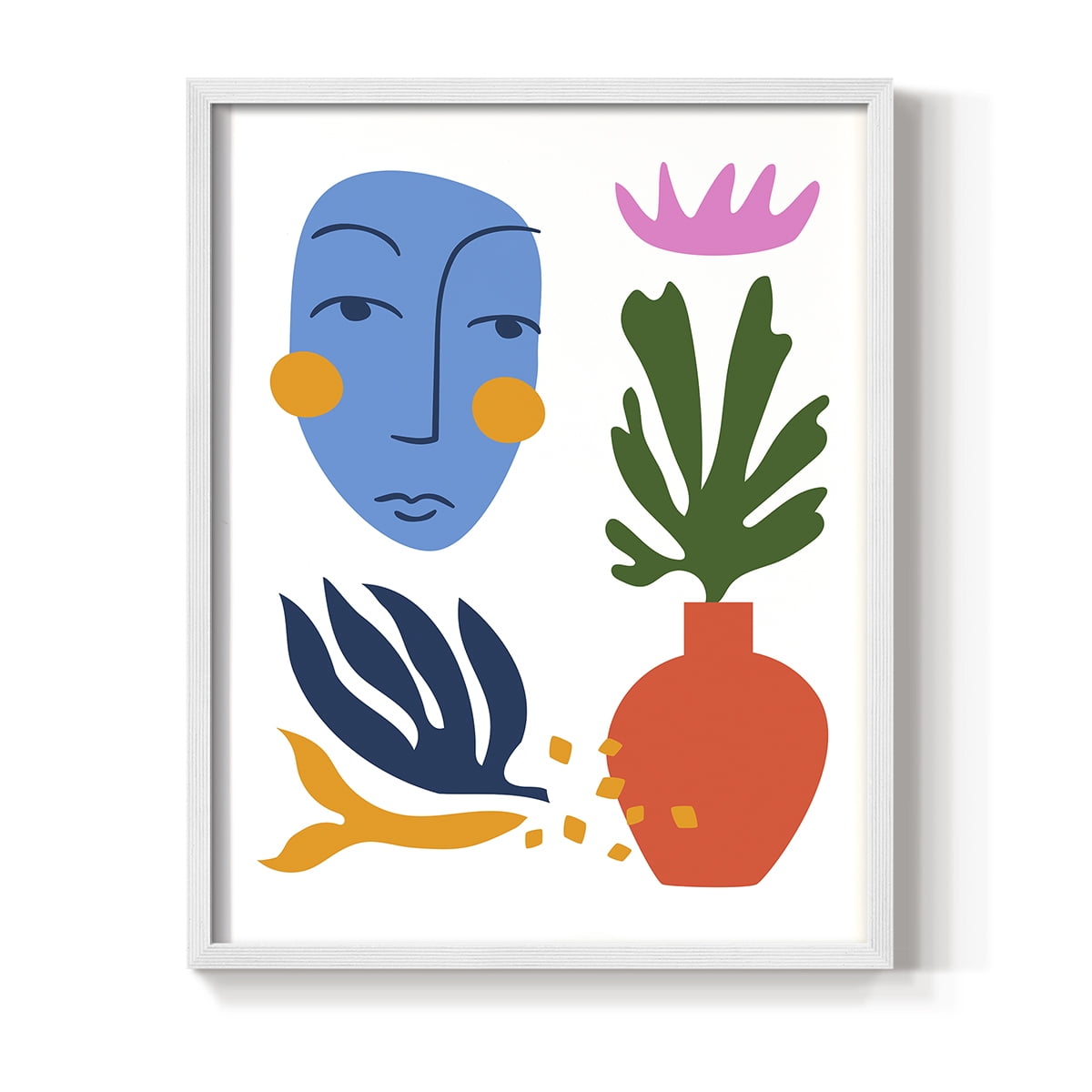 Matisse CDXLVIII in White Solid Wood Framed Print No Nail Hanging