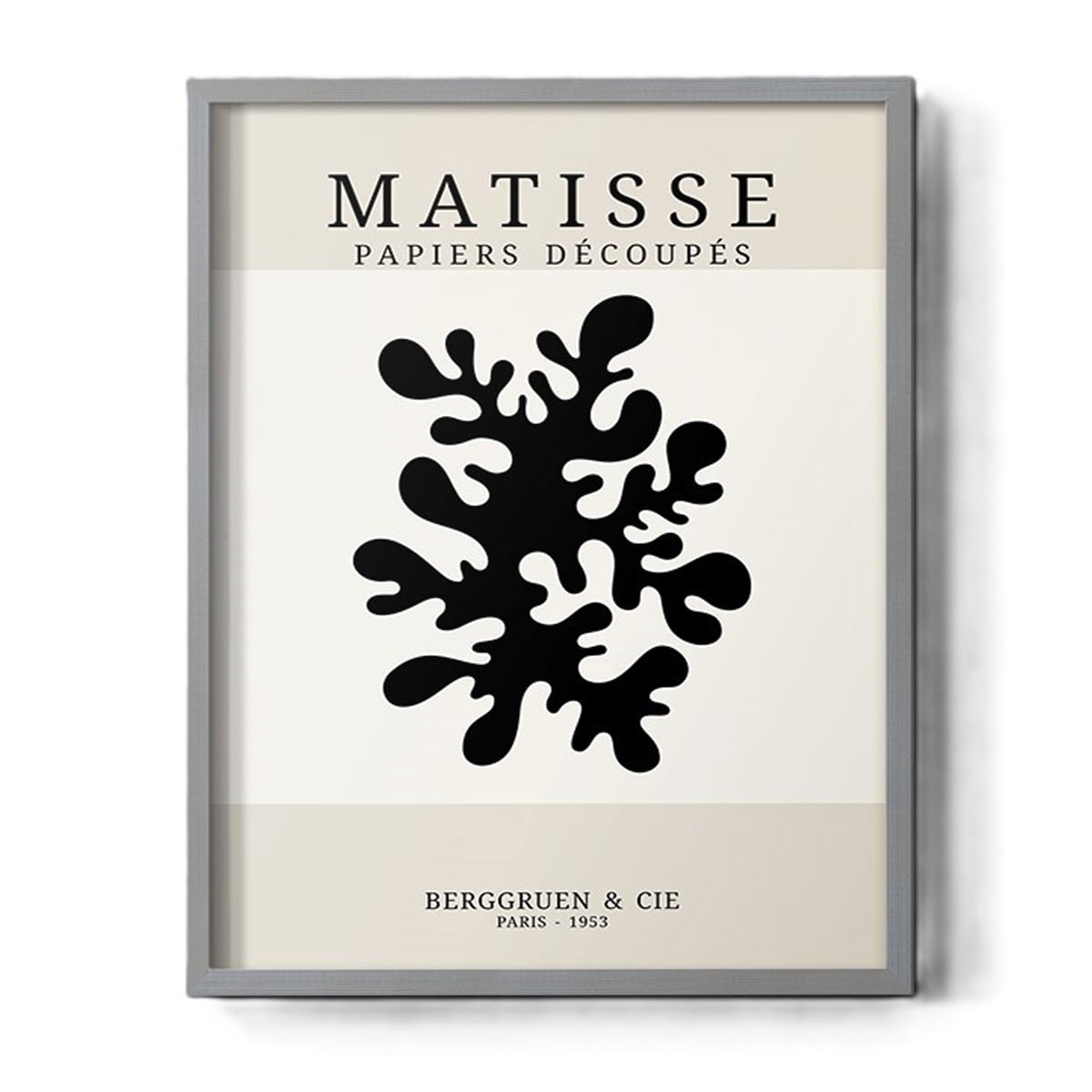 Matisse CDXV in Gray Solid Wood Framed Print No Nail Hanging