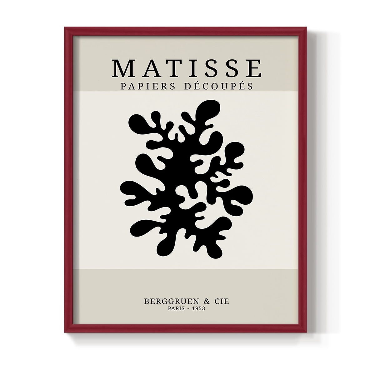 Matisse CDXV in Red Solid Wood Framed Print No Nail Hanging