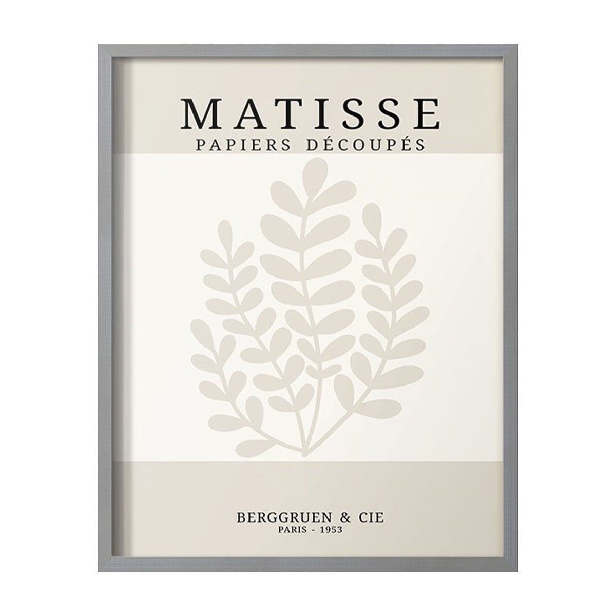 Matisse CDXVI in Gray Solid Wood Framed Print No Nail Hanging