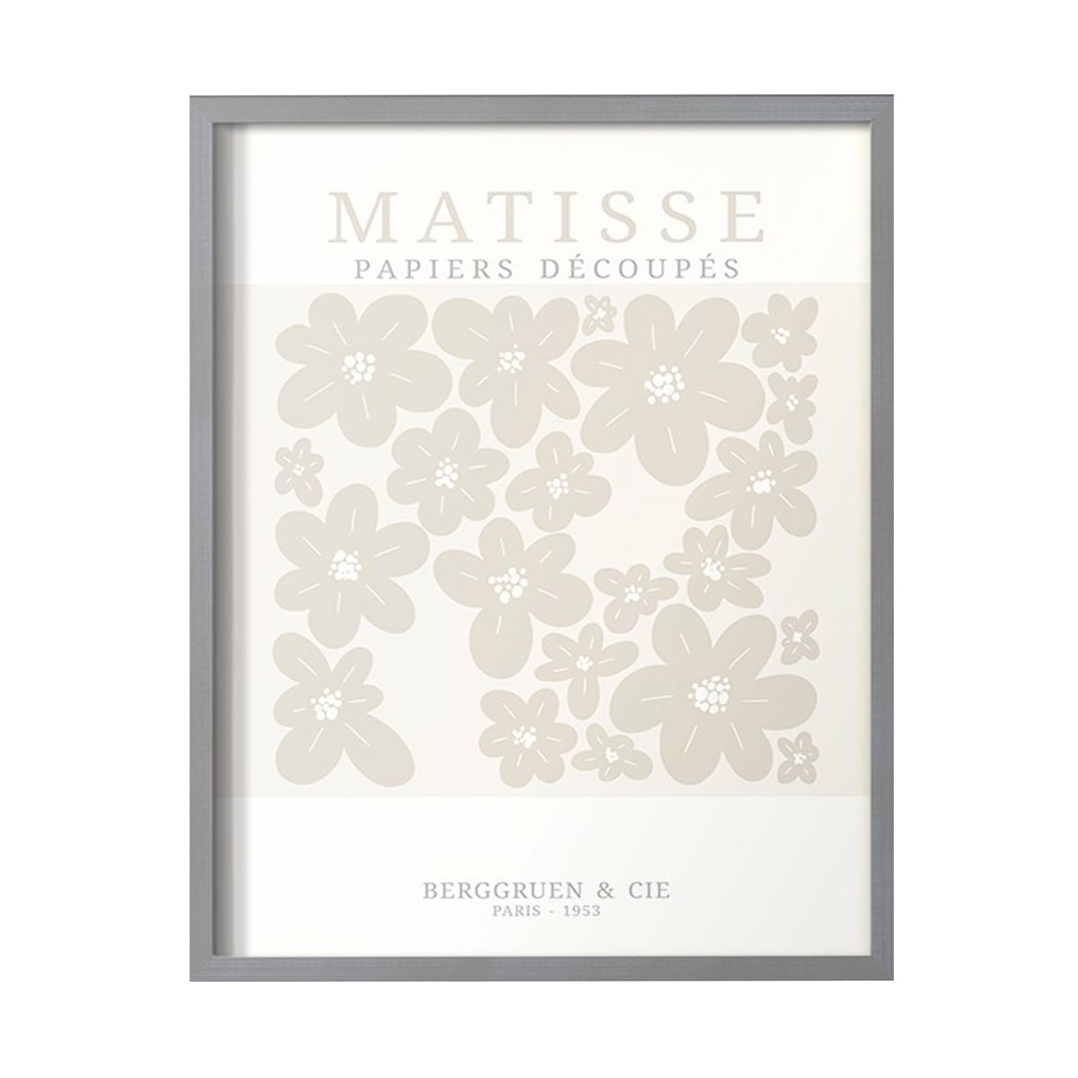 Matisse CDXVIII in Gray Solid Wood Framed Print No Nail Hanging