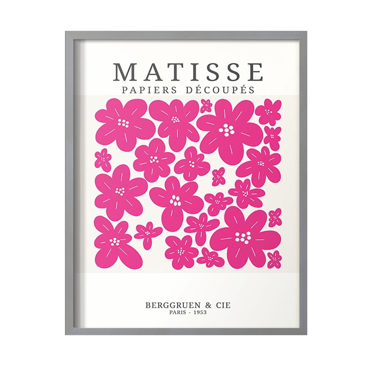 Matisse CDXX in Gray Solid Wood Framed Print No Nail Hanging