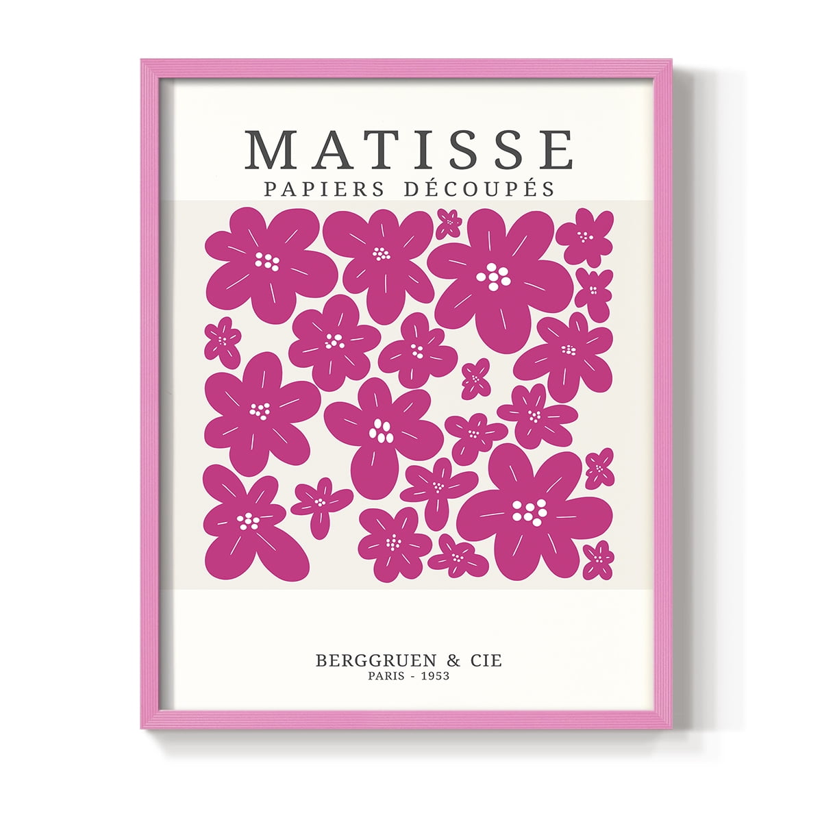 Matisse CDXX in Pink Solid Wood Framed Print No Nail Hanging