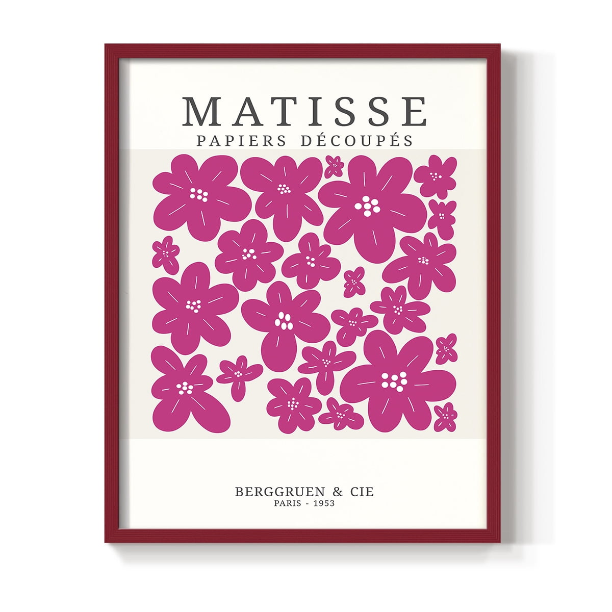 Matisse CDXX in Red Solid Wood Framed Print No Nail Hanging