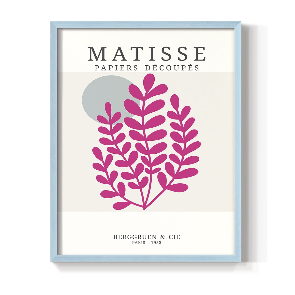 Matisse CDXXI in Blue Solid Wood Framed Print No Nail Hanging