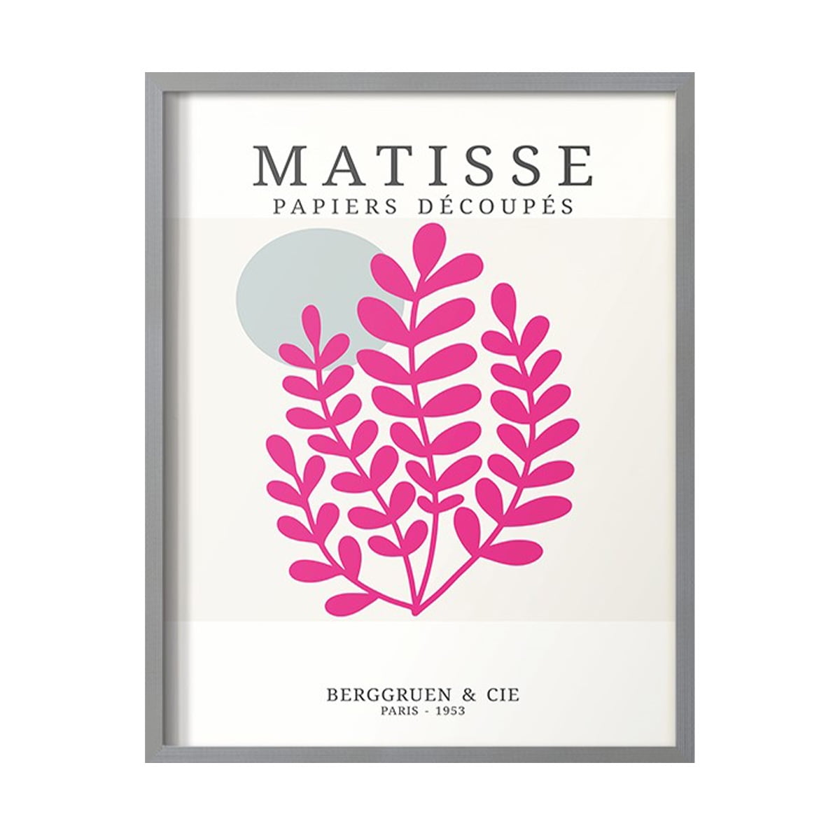 Matisse CDXXI in Gray Solid Wood Framed Print No Nail Hanging