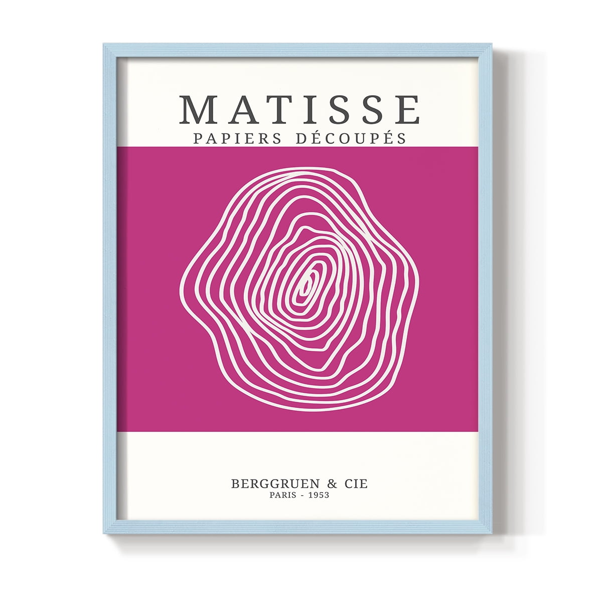 Matisse CDXXIII in Blue Solid Wood Framed Print No Nail Hanging