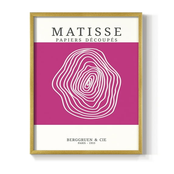 Matisse CDXXIII in Gold Solid Wood Framed Print No Nail Hanging