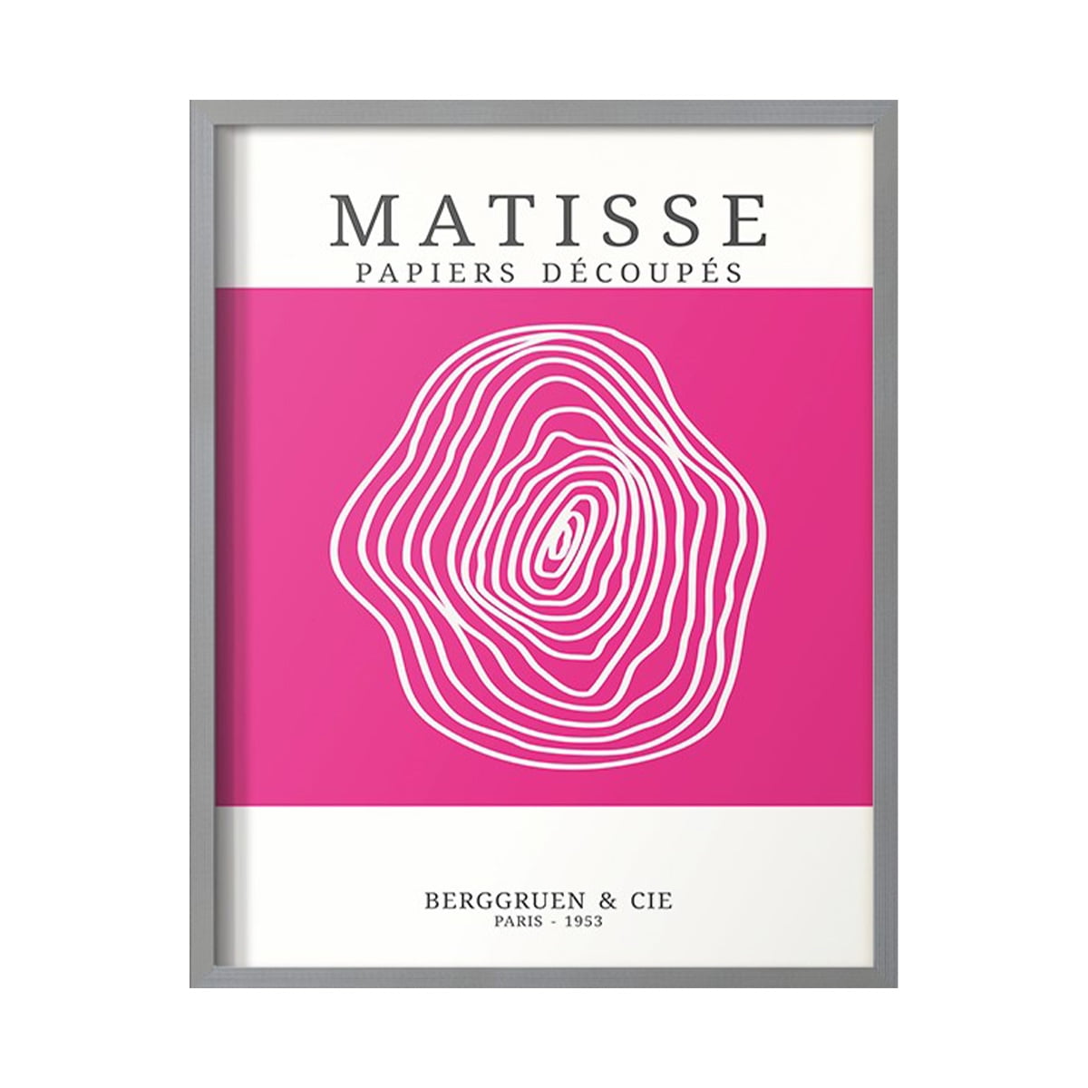 Matisse CDXXIII in Gray Solid Wood Framed Print No Nail Hanging