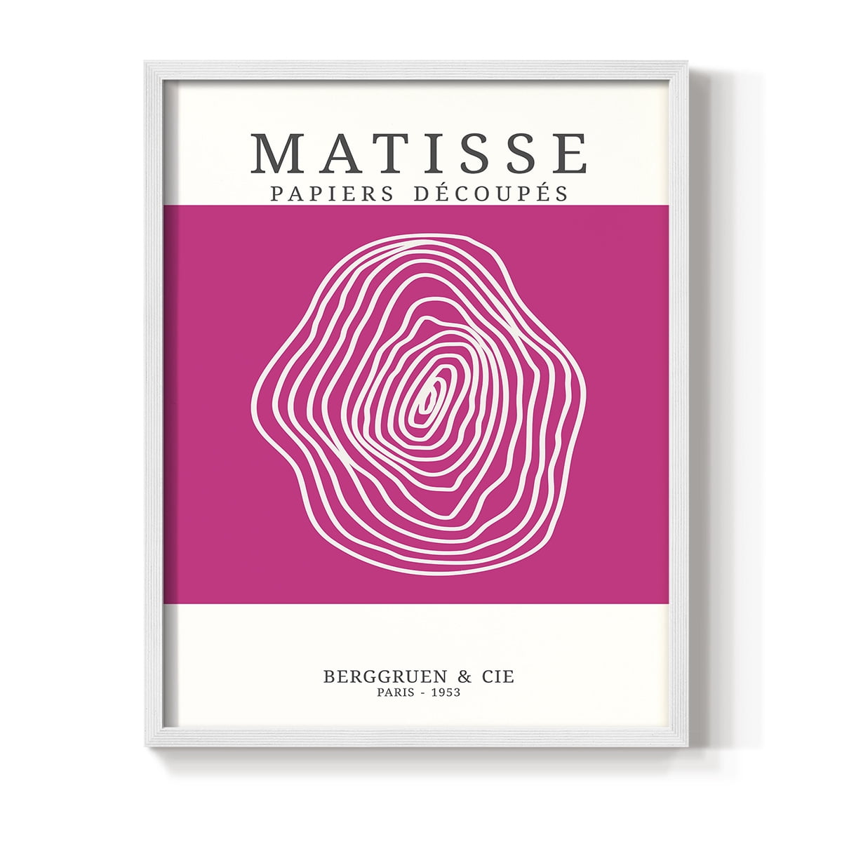 Matisse CDXXIII in White Solid Wood Framed Print No Nail Hanging