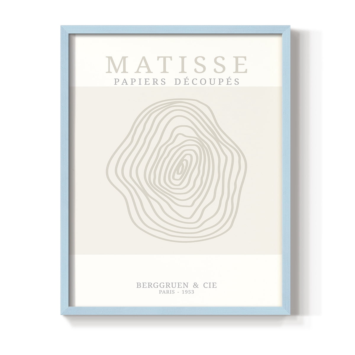 Matisse CDXXIV in Blue Solid Wood Framed Print No Nail Hanging