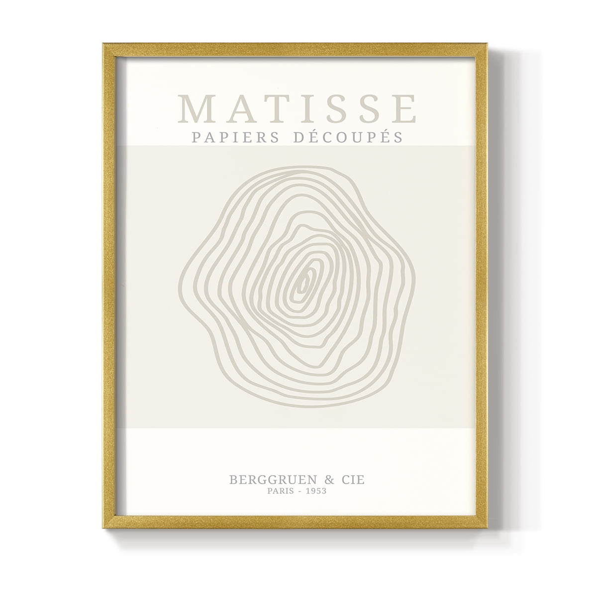 Matisse CDXXIV in Gold Solid Wood Framed Print No Nail Hanging