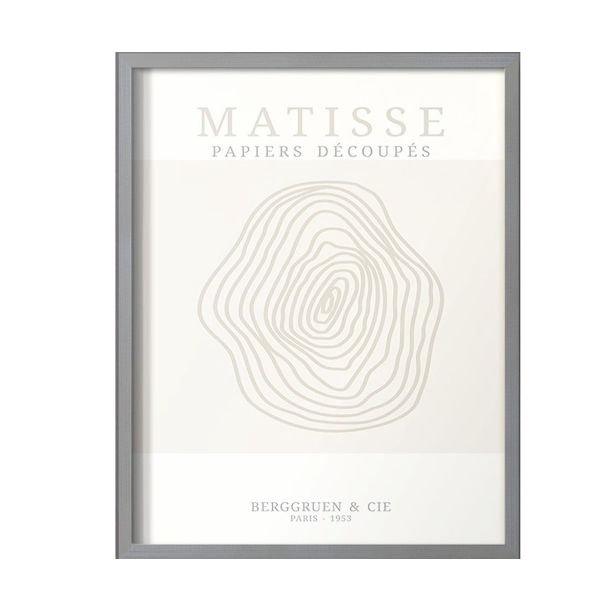 Matisse CDXXIV in Gray Solid Wood Framed Print No Nail Hanging